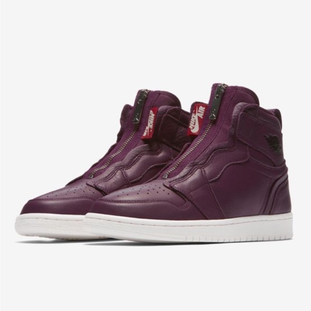 Women’s Air‎ Jordan 1 Retro High Zip Premium in Bordeaux Black AT0575-600 Sz 6